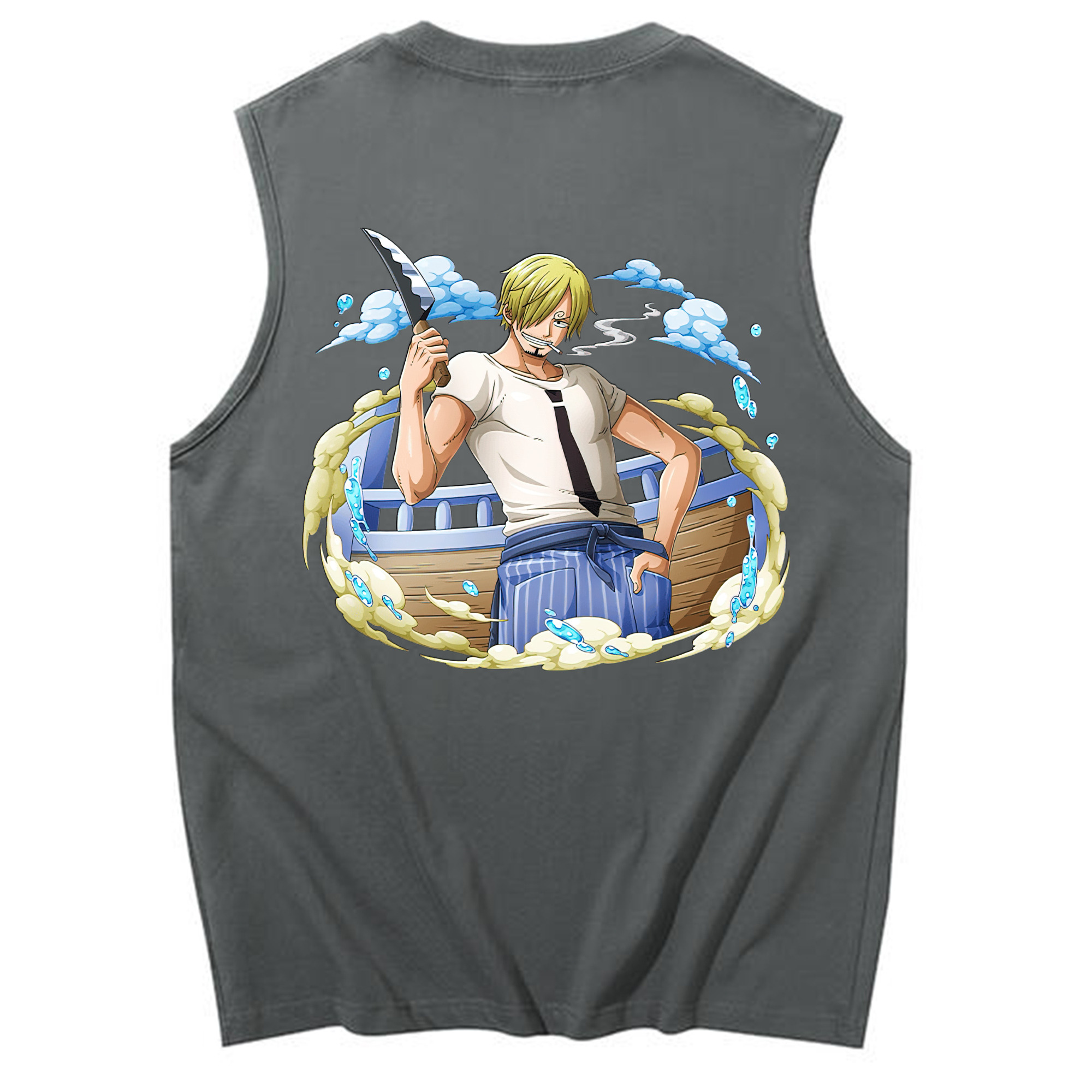 （画像用） ワンピース サンジ ONE PIECE Sanji コットン100％タンクトップ（背面プリント）